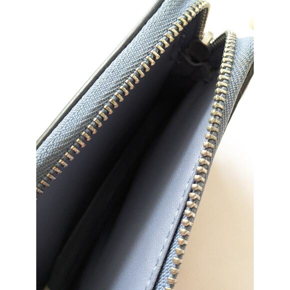 Coach Marine Leather Zip Around Card Case Chain Wristlet Spring Timeless *READ - Picture 8 of 8